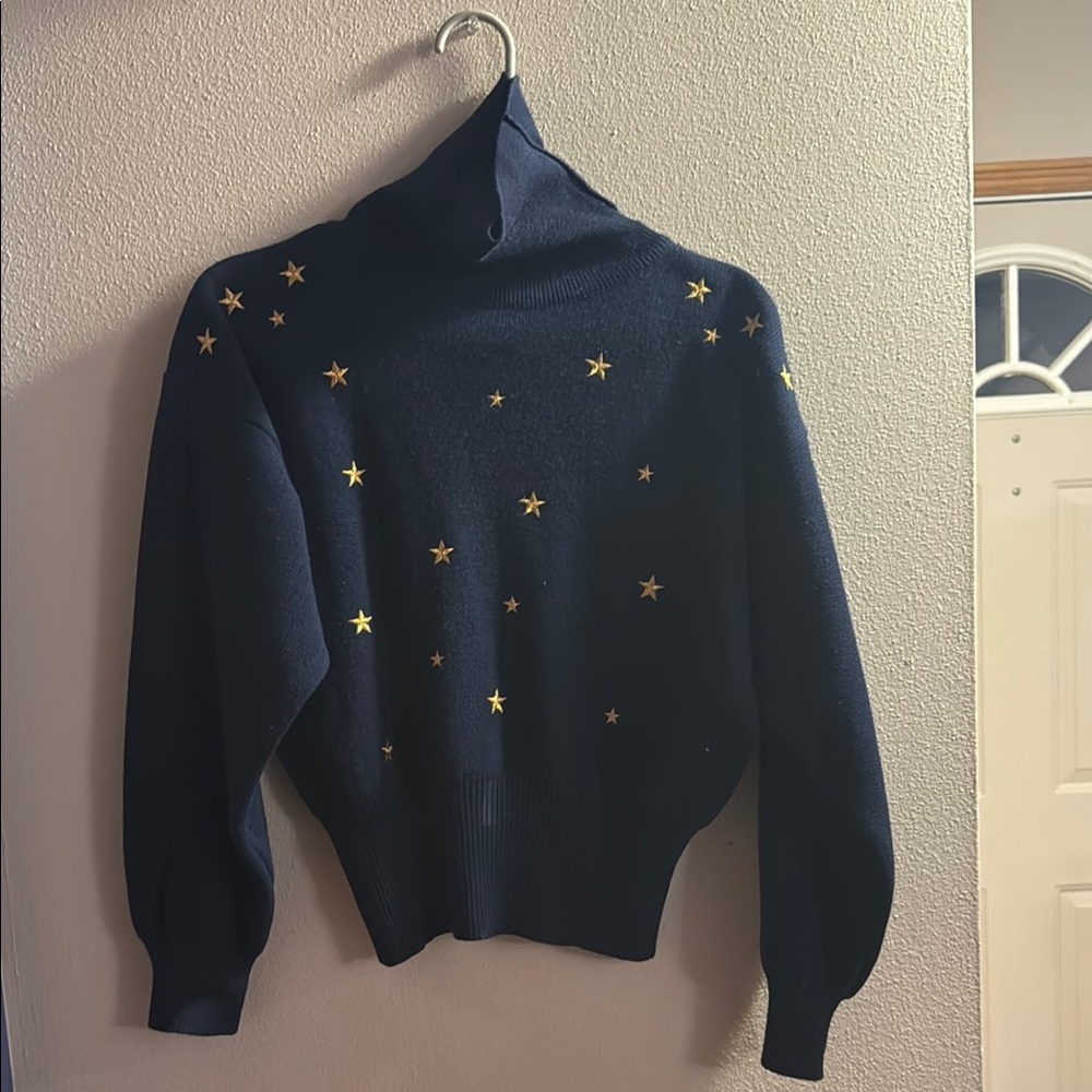 Navy Blue Star Sweater